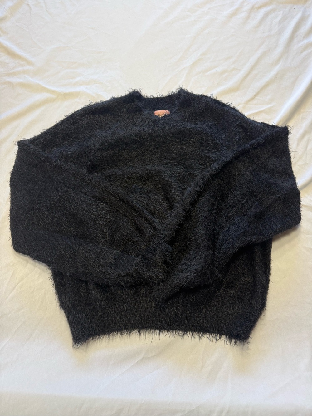 Show Me Your MuMu Black Fuzzy Crew Sweater